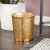 1.3 Gallon Round Perforated Copper Gold Metal Waste Basket Trash Can