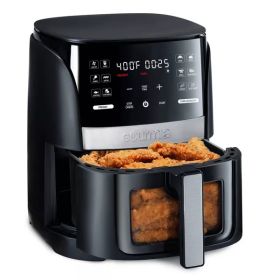 6-Qt Digital Window Air Fryer with 12 Presets & Guided Cooking Black