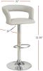 Bar Stool Counter Height Chairs Set of 2 Adjustable Height Kitchen Island Stools Grey PVC / Faux Leather