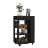 Kitchen Cart Sonex, Kitchen, Black / Light Oak