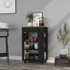 Kitchen Cart Sonex, Kitchen, Black / Light Oak