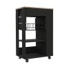 Kitchen Cart Sonex, Kitchen, Black / Light Oak