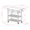 Langdon Kitchen Cart; Drop Leaf; Cappuccino and Natural