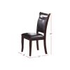 Set of 2 Side Chairs Brown Color wood finish Mid-Century Modern Padded Faux Leather Seat And Back Kitchen Dining Furniture