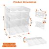 4 Tier Bottle Storage Holder 12 Bottles Transparent Stackable Bottle Organizer Standing Drink Holder Shelf for Kitchen Fridge Cabinet Pantry