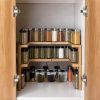 2-Tier Kitchen Spice Rack Expandable Bamboo Spice Organizer Cabinet Stackable Seasoning Organizer