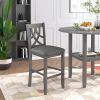 TOPMAX Farmhouse 2 Piece Padded Round Counter Height Kitchen Dining Chairs with Cross Back for Small Places, Gray