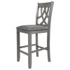 TOPMAX Farmhouse 2 Piece Padded Round Counter Height Kitchen Dining Chairs with Cross Back for Small Places, Gray