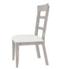 Upholstered pine wood Dining Chairs (19.1*24*37.4inch)Set of 2, Dining Room Kitchen Side Chair Ladder Back Side Chairs Gray