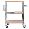 Madera Utility Kitchen Cart; Bamboo and Chrome