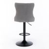 Modern Upholstered Bar Stools with Backs Comfortable Tufted for Home Pub and Kitchen Island(Gray; Set of 2)