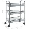 3-Tier Kitchen Trolley Gray 18.1"x10.2"x25.2" Iron