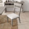 Upholstered pine wood Dining Chairs (19.1*24*37.4inch)Set of 2, Dining Room Kitchen Side Chair Ladder Back Side Chairs Gray