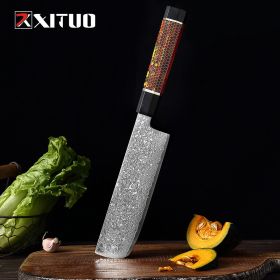 Octagonal Resin Honeycomb Handle Knife Used In Kitchen Sharp High Hardness Damascus Steel Knife