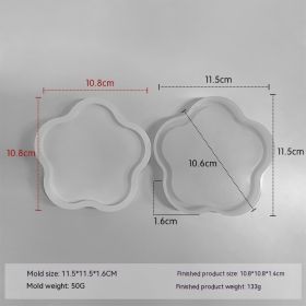 Epoxy Mold Diy Handmade Crystal Glue Resin Silicone Mold Homemade Plaster Tray Mat Coaster (Option: Flower Shaped)