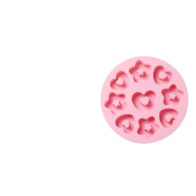 Silicone 9-piece Love Donut Mold (Color: Pink)