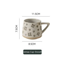 Retro Ceramic Fambe Ear-hanging Coffee Cup (Option: Snowflake-301 400ml)