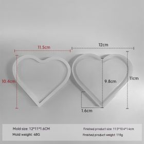 Epoxy Mold Diy Handmade Crystal Glue Resin Silicone Mold Homemade Plaster Tray Mat Coaster (Option: Love Heart)