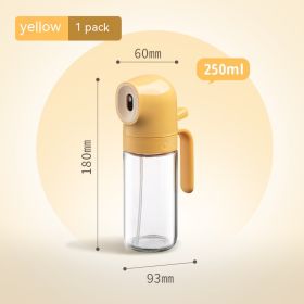 Glass Spray Oil Bottle Jar Anti-leakage Air Fryer (Option: Yellow 250ml)