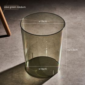 Trash Can Transparent Trash Can (Option: Olive Green M)