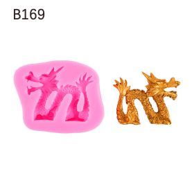 Chinese Dragon Fondant Cake Decoration Silicone Mold (Option: Pink B169)