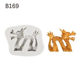 Chinese Dragon Fondant Cake Decoration Silicone Mold (Option: Gray B169)