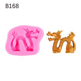 Chinese Dragon Fondant Cake Decoration Silicone Mold (Option: Pink B168)