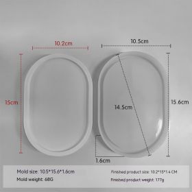 Epoxy Mold Diy Handmade Crystal Glue Resin Silicone Mold Homemade Plaster Tray Mat Coaster (Option: Small Size Oval)