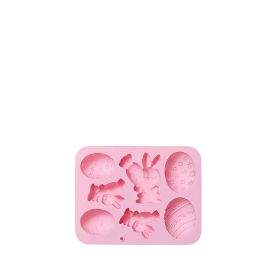 7-piece Bunny Egg Easter Silicone Mold (Color: Pink)