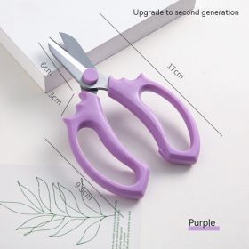 Flower Decoration Pruning Shears Household Garden Shears Knife Stainless Steel (Option: Purple 2)