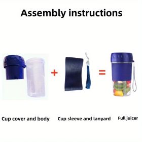 Portable Electric Fruit Juicer Rechargeable Mini Juicer Small Fruit Household Automatic Portable Travel Juicer Easy To Clean Rechargeable Small Fruit (Color: Blue)