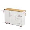 Kitchen Island Cart with 2 Door Cabinet and Three Drawers,43.31 Inch Width with Spice Rack,Towel Rack