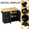 Kitchen Island Cart with 2 Door Cabinet and Three Drawers,43.31 Inch Width with Spice Rack,Towel Rack