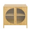 Bamboo 2 door cabinet, Buffet Sideboard Storage Cabinet, Buffet Server Console Table, for Dining Room, Living Room, Kitchen, Hallway