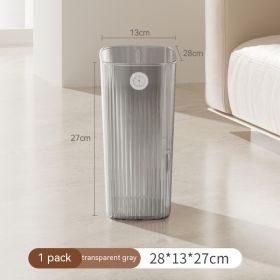 Corner Trash Bin Domestic Toilet Living Room Bedroom Good-looking Simple And Light Luxury (Option: Transparent Gray)